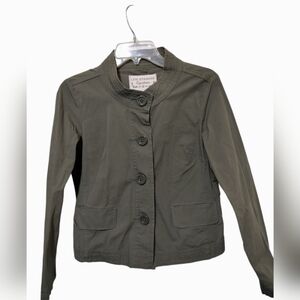 2987) Levi Strauss Signature Olive Green Button Up Light Cropped Jacket Medium